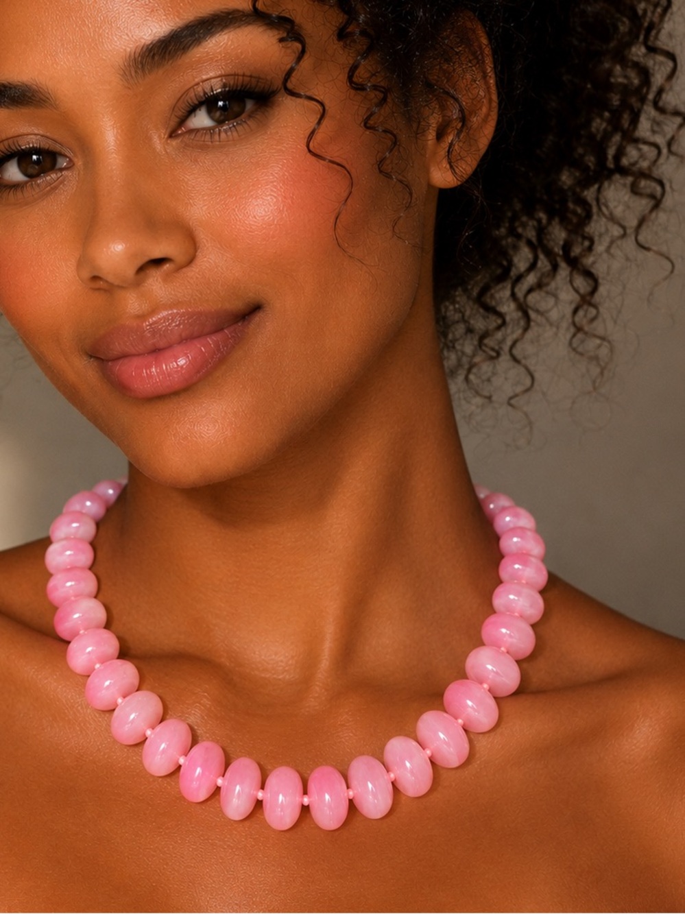 Chunky Pink Bead Necklace